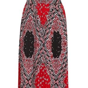 Michael Kors Bandana Print Crepe Maxi Skirt Red M y2k